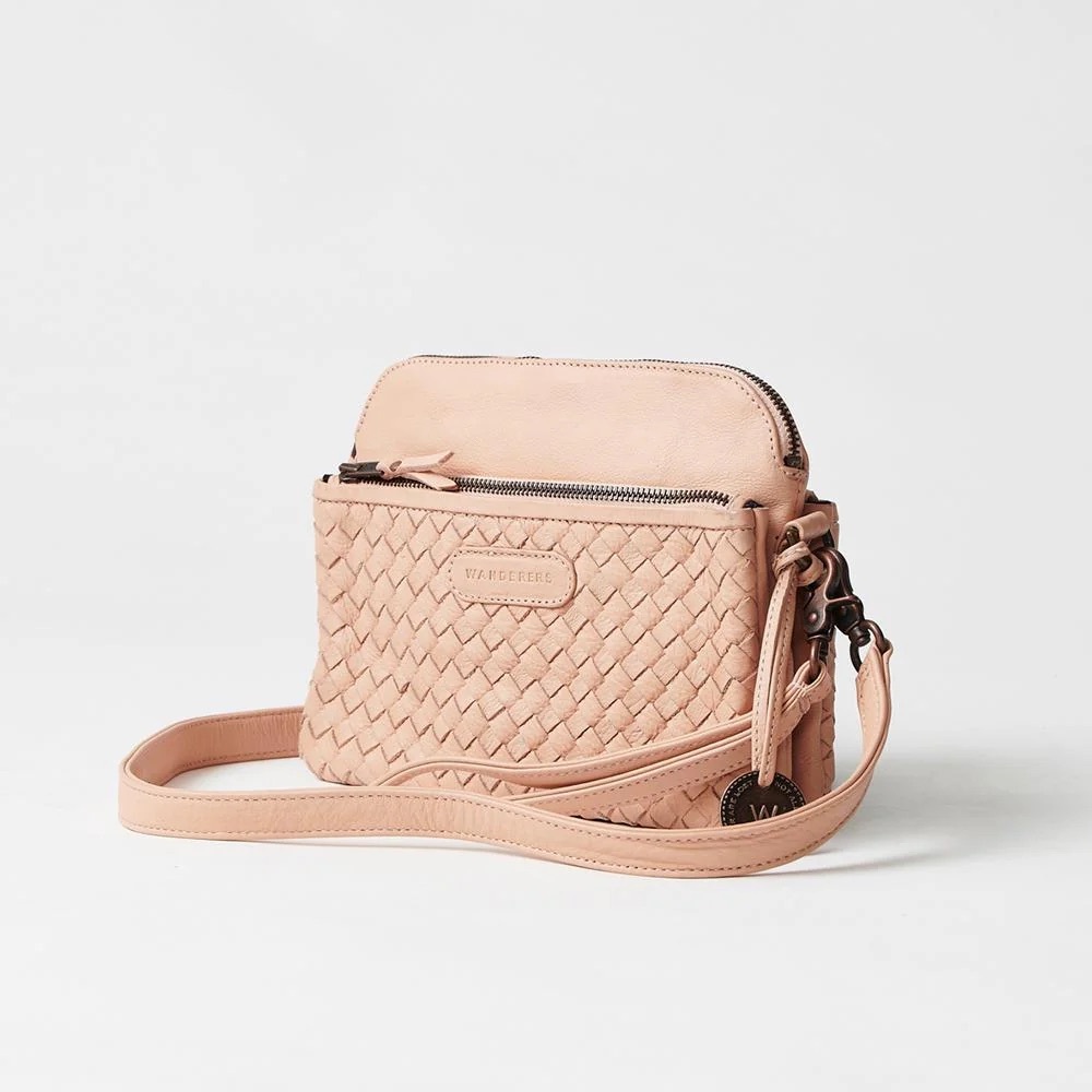 NWOT Wanderers Blush Woven Crossbody Bag - Picture 2 of 14